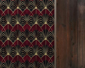 Art Deco Wallpaper Peel & Stick, elegantes Retro entfernbares Vinyl, Vintage selbstklebende Tapete Luxus-Badezimmer-Wohnzimmer-Wanddekoration