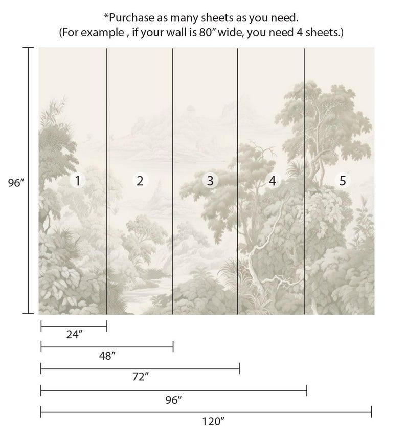 Watercolor Forest Wallpaper Grey