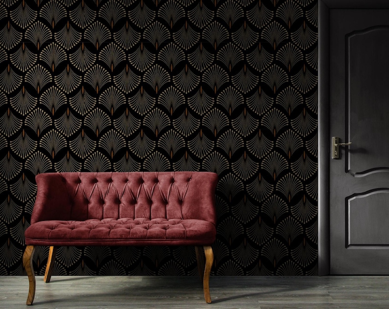 Dark Gold Wallpaper Living Room