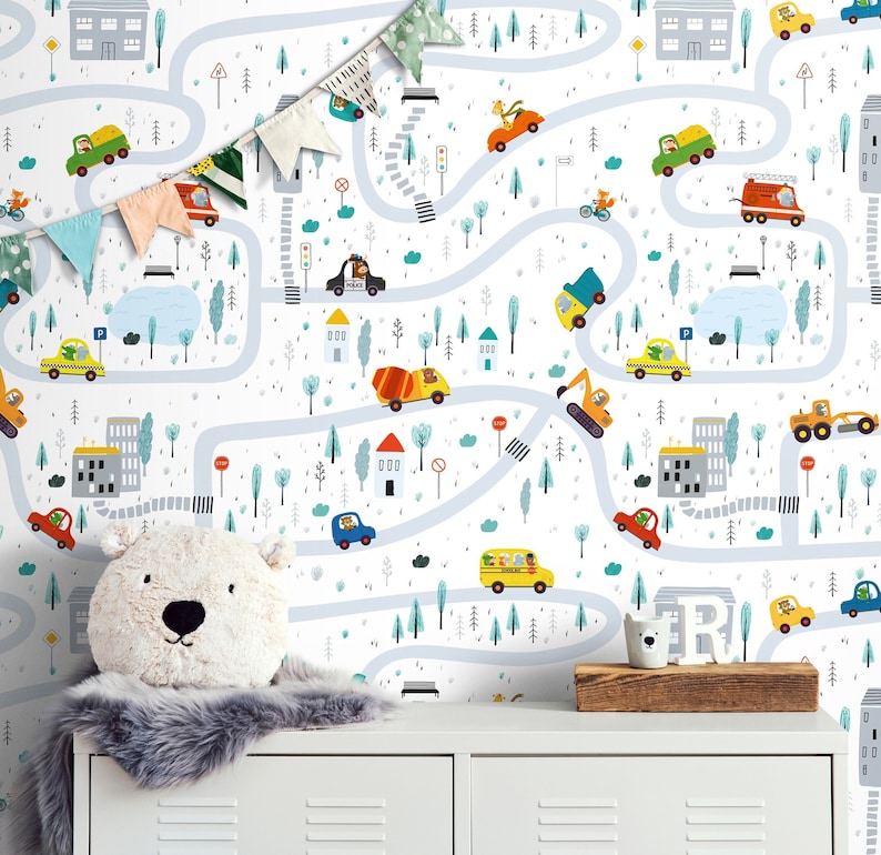 cars wallpaper peel and stick, boys wallpaper