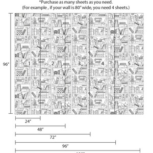 book shelf wallpaper for reading corner