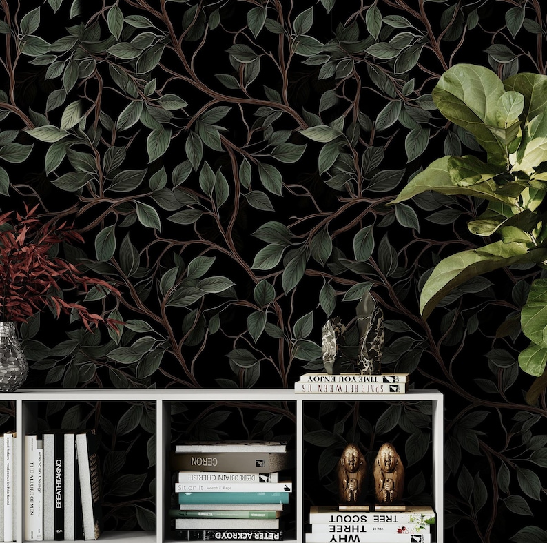 Dark Green Leaves Wallpaper