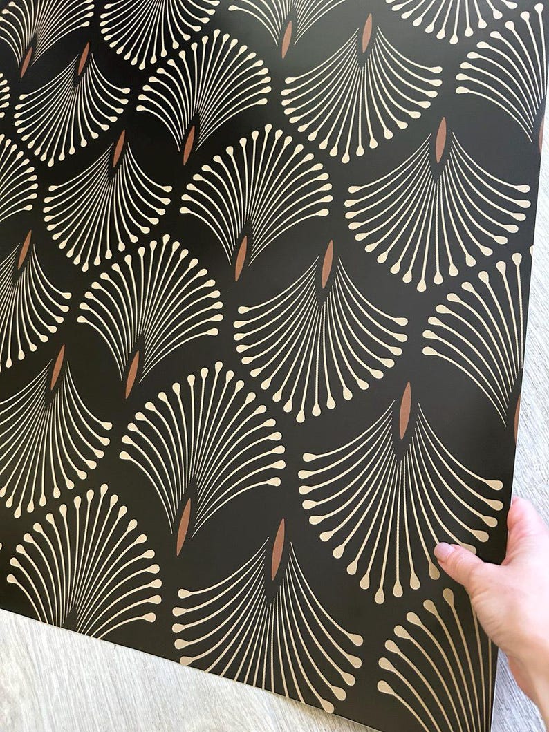 Art Deco Wallpaper Dark Color Aesthetic