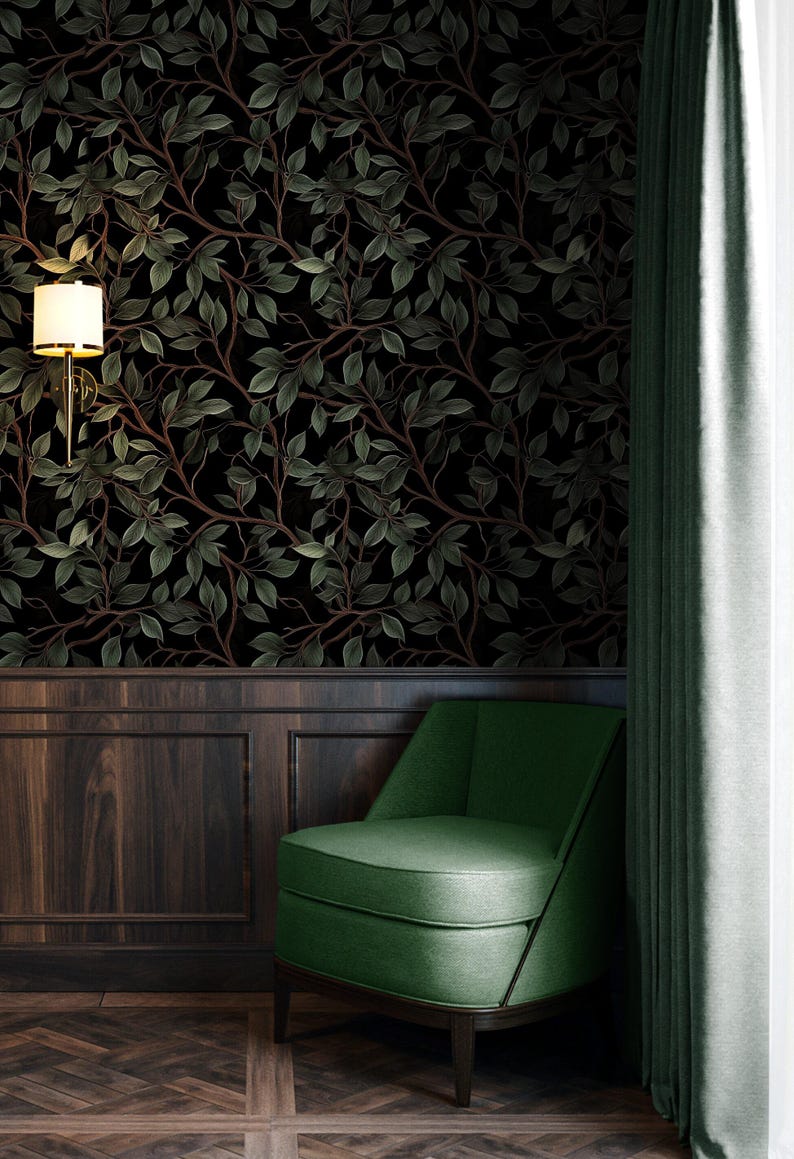 Dark Green Wallpaper Foliage