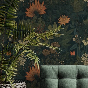 Large Flowers Wallpaper Bedroom