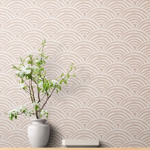Boho Arches Wallpaper Peel & Stick Abnehmbare / Unpasted, Geometrische Pastell Selbstklebende Vinyl Beige Tapetenlinie Schlafzimmer Küchen Tapete