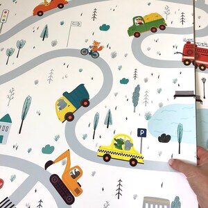 car truck wallpaper for boy bedroom