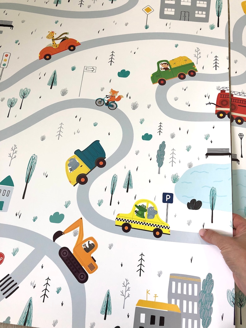 car truck wallpaper for boy bedroom