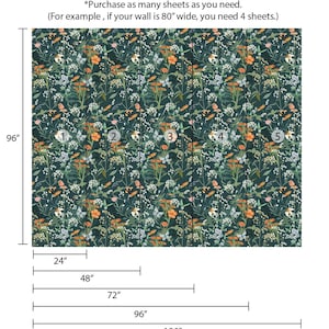 Orange Wildflowers Wallpaper Forest Green Color