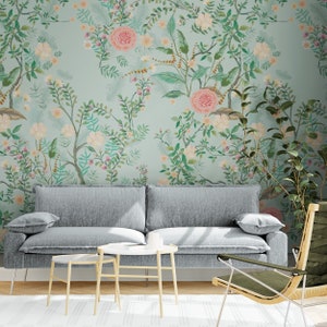 asian botanical wallpaper floral