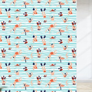 bathroom wallpaper swim team nautical