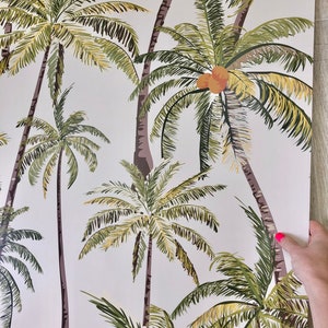 retro tropical palm trees wallpaper