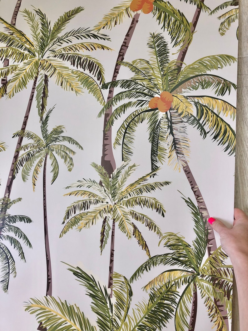 retro tropical palm trees wallpaper