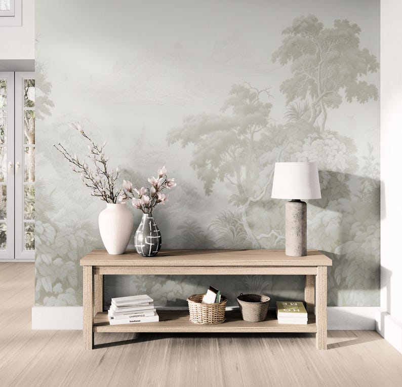 Neutral Color Woodland Wallpaper