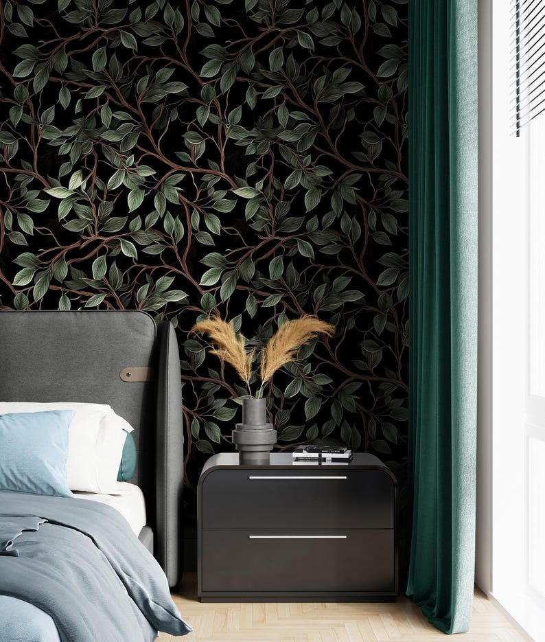 Botanical Wallpaper Bedroom woman