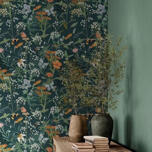 Botanical Wallpaper Wildflowers Bedroom
