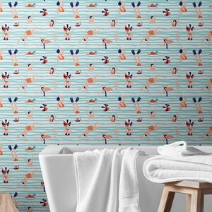 blue sea summer wallpaper tropic retro sport mural