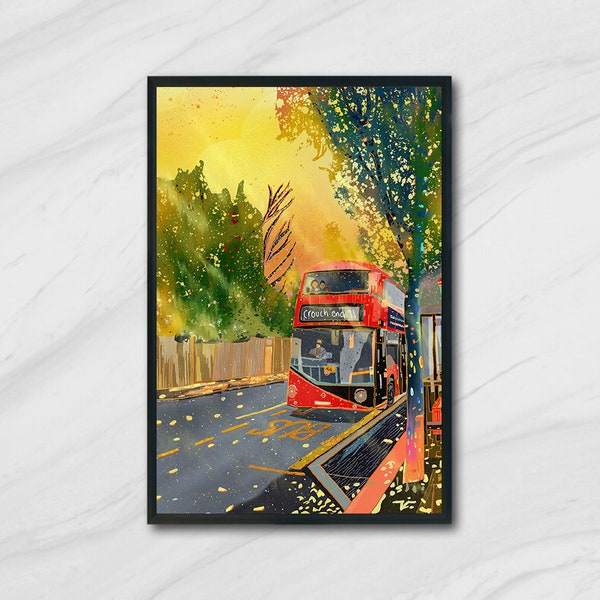 Routemaster Bus Local Art Illustration poster/Home Decor/Room Decor/Customized Poster/Art Poster Gift.