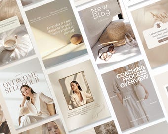 Coaching Instagram Templates, Coach Canva Template, Aesthetic Instagram Posts, Social Media Kit