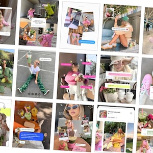 Trendy iOS Core Colorful Instagram Templates, UGC Canva Pack for Content Creators, SMM Viral image 1
