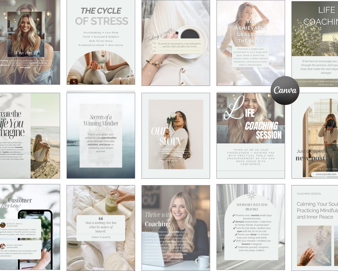 Coach Instagram Post Templates – Canva Editable, Social Media Pack - Etsy