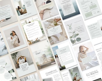 Coaching Instagram Templates, Canva Template Bundle, 100 Stories And Posts for Coaches