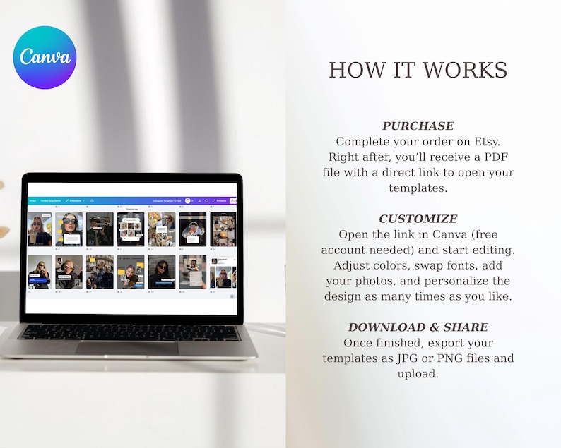 Trendige iOS Core Instagram-Vorlagen, UGC Content Creation, Viral SMM, Social Media Canva Bild 11
