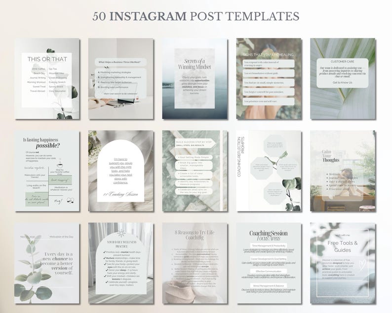 Coach Instagram Post Templates – Canva Editable, Social Media Pack - Etsy
