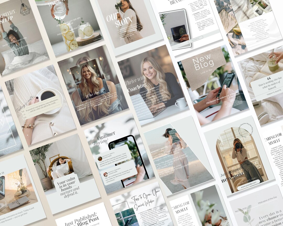 Coach Instagram Template Bundle, IG Coaching Posts, Canva Templates for ...