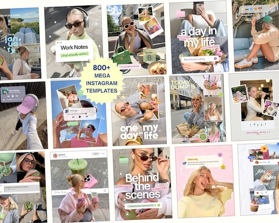 Viral iOS Core Instagram Templates, Canva Social Media Kit, Carousel Posts, Reels and Stories, Ugc Content Creators