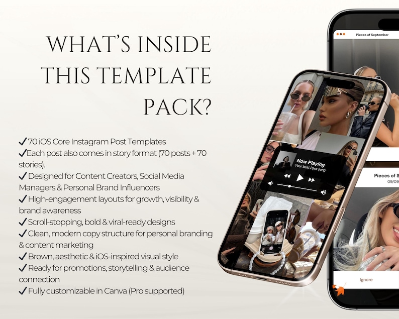 Trendige iOS Core Instagram-Vorlagen, UGC Content Creation, Viral SMM, Social Media Canva Bild 10