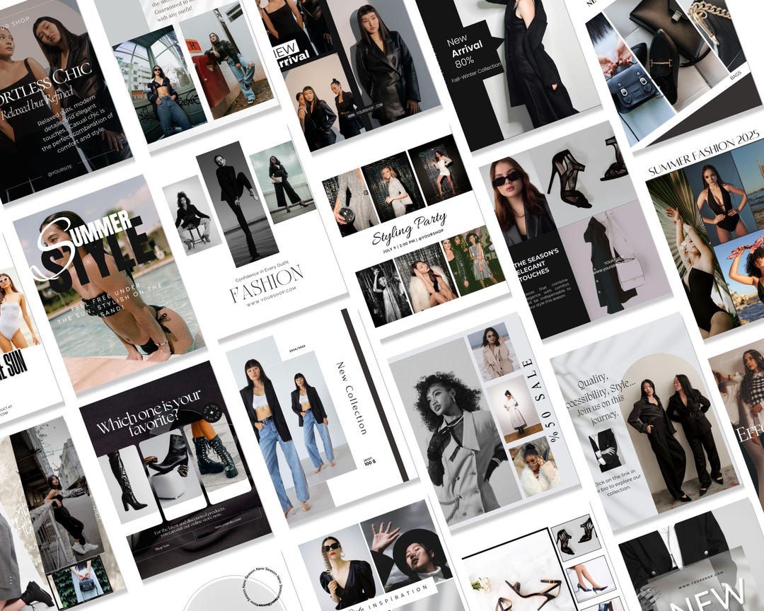 Fashion Instagram Templates, Canva Social Media Fashion Business Kit ...