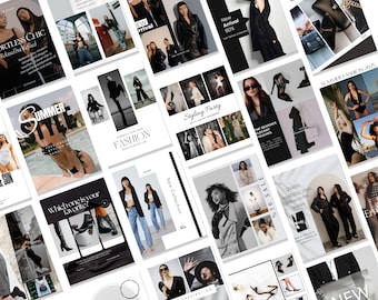 Fashion Instagram Templates, Canva Social Media Fashion Business Kit for Clothing Brands