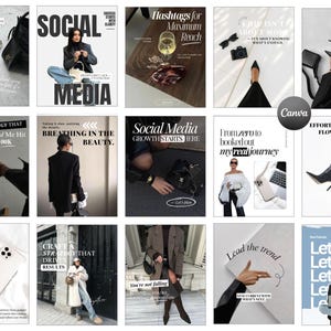 Trendy Instagram Vorlagen Bündel | Pinterest Inspiriert Social Media Canva Post Pack Ugc Content Ersteller