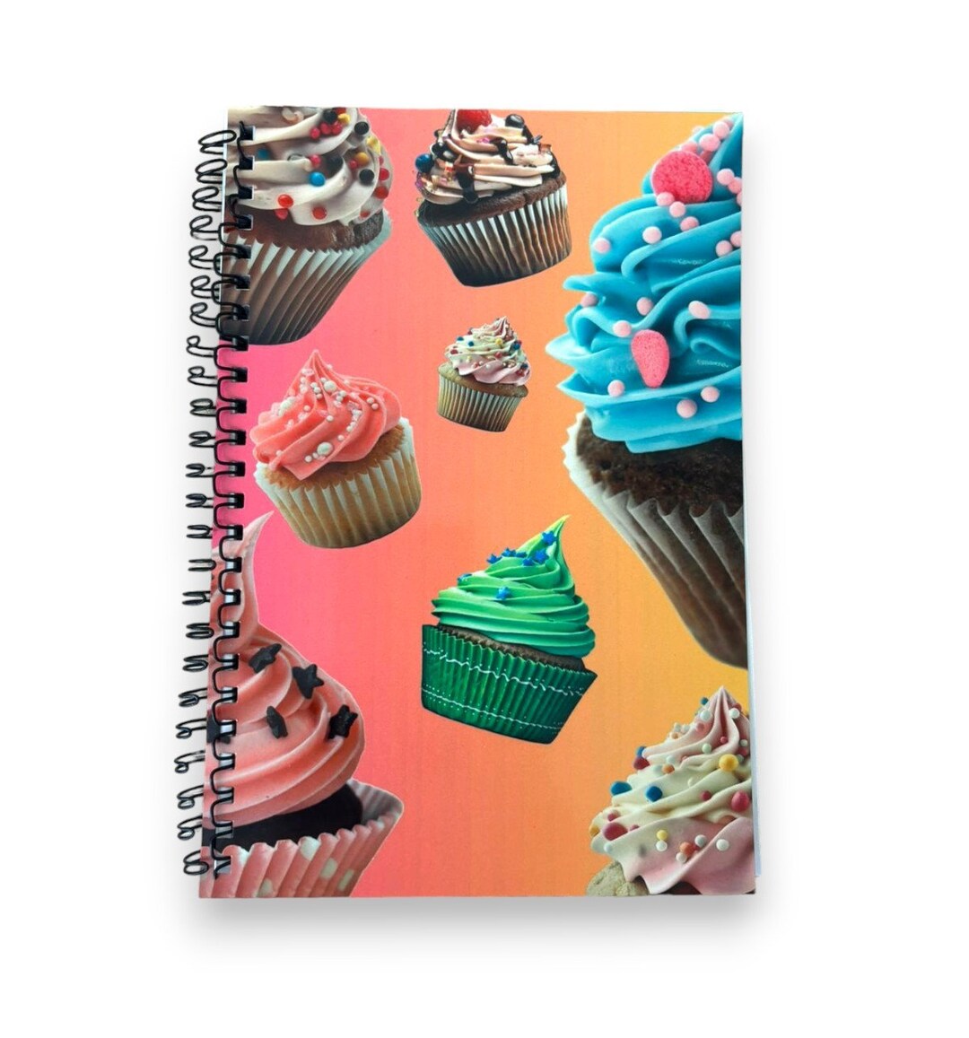 Falling Cupcake Spiral A5 Wired Notebook Cardboard Lined Paper - Etsy