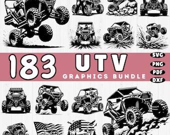 183 UTV SVG Bundle: Off-Road Vehicle Clipart, Side-by-Side Silhouette Cut Files (Commercial Use)