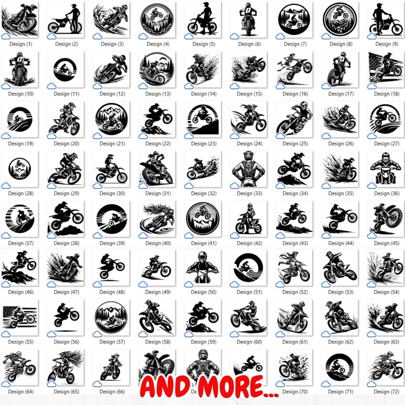 153 Motocross SVG Bundle: Dirt Bike Clipart, MX Rider Silhouettes ...