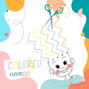 Funny Haircuts - Printable Preschool Cutting Activity for Developing Scissor Skills