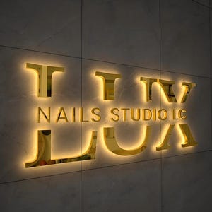 Custom Backlit Sign For Studio, Sign for Business, Personalized Logo Sign, LED Light Box Backlit , 3D metal Sign, Beauty Salon, Custom logo