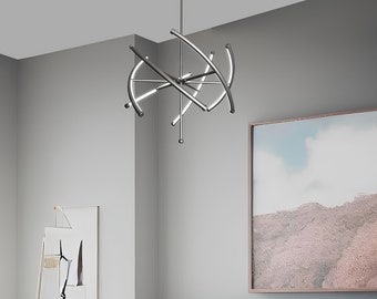 Led hanglamp eetkamer, woonkamer, moderne gouden hanglamp, kroonluchterverlichting, plafondlamp, hanglamp, perfect voor thuis Ø45cm
