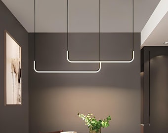 Lustre LED salon, salle à manger, bureau, luminaire au plafond Lustre de luxe à suspension longue de style Murano en sterling 120 cm