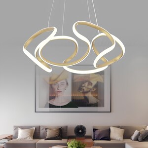 Modern Pendant Led Chandelier Black Gold Silver Luxury Lighting Ceiling Light Dashing Gold Led Chandelier Pendant Lamp Industrial Light Gold