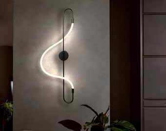 Art Deco LED Wall Sconce - Aluminum in Black, Anthracite, White, Copper - Modern Lighting Fixture Wall Sconce - Decorative Corridor Lighting