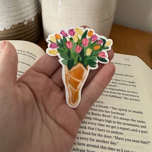 Tulip flower spring bouquet Kindle Sticker| Spring Flower waterproof sticker| pretty nature sticker