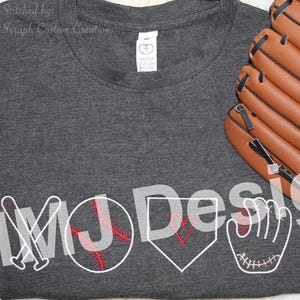 Diseño de bordado de contorno satinado de béisbol