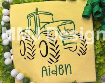 Tractor Outline Satin Embroidery Design