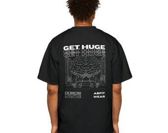 AbFITWEAR Men's Heavy Oversized Tee GET HUGE LINE