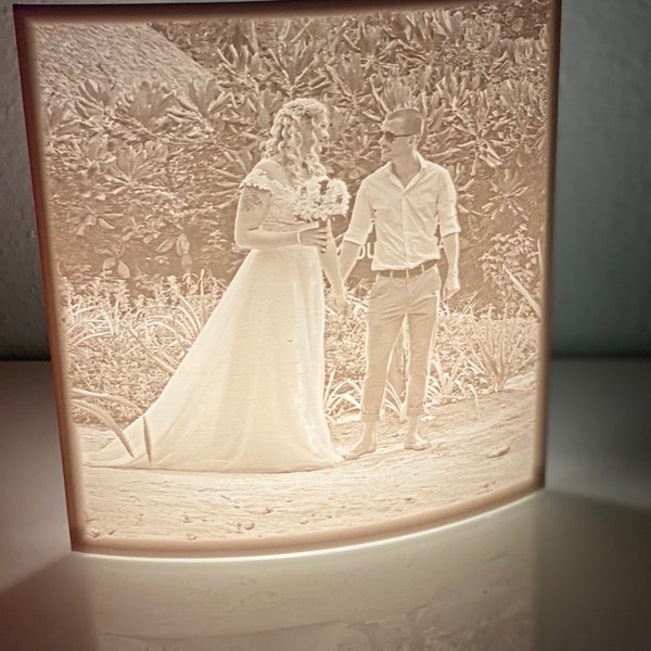 Lithophan als Fotogeschenk! Ihr Foto als indirekte Beleuchtung! Lithopane Lichtbild personalisiert Lithophanie 3D Druck perfektes Geschenk