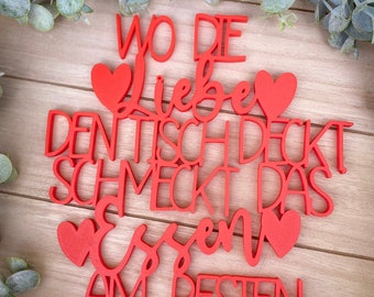 Wanddeko Küche | Schriftzug 3D aus Kunststoff | Küchendeko | Türschild | Esszimmer | Geschenkidee