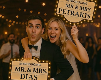 Custom Wedding Reception Entrance Sign: Personalized Marquee Decor, Multiple Shapes